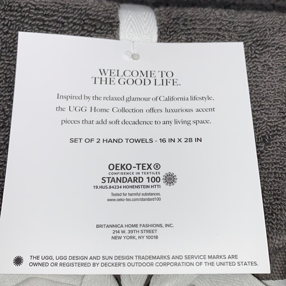 UGG PASHA 100% Cotton Towels Set, 8-Piece, Luxury, Bath Hand Washcloths - Picture 10 of 15